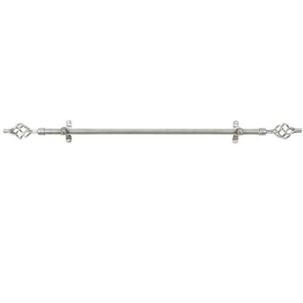 Metallo Decorative Rod And Finial Lexus Silver, 66 x 120 in.
